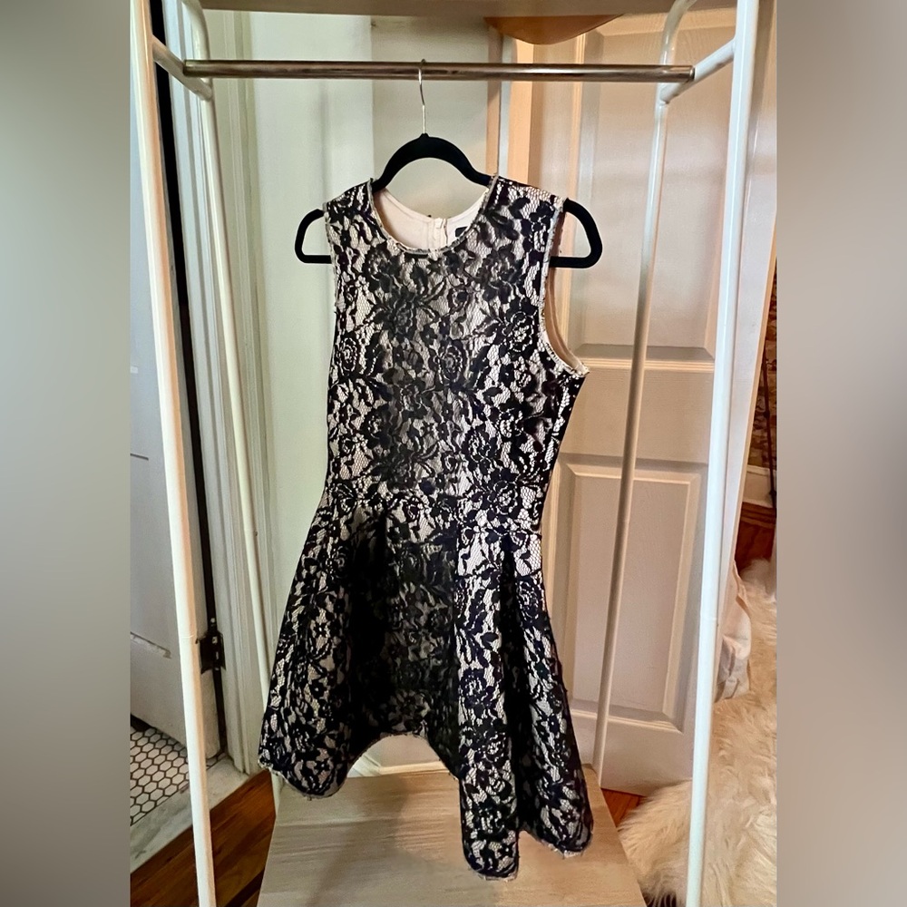 Black and Cream Lace Dress